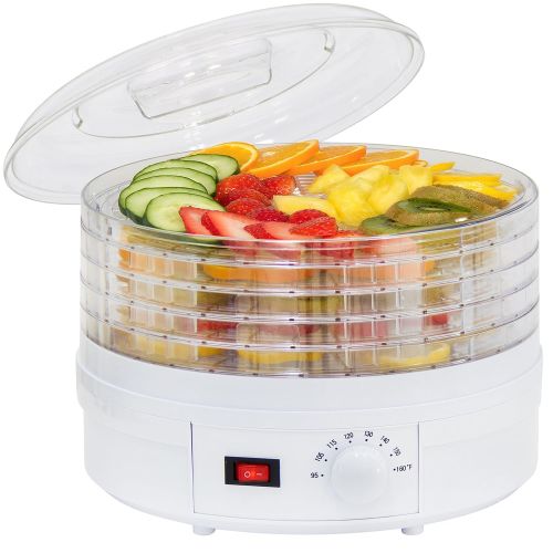  BEST CHOICE PRODUCTS Best Choice Products 5-Tray BPA-Free Portable Kitchen Electric Food Dehydrator Machine for Fruit, Meats, Herbs wAdjustable Thermostat - White