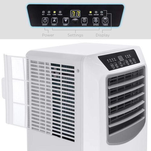  BEST CHOICE PRODUCTS Best Choice Products 3-in-1 10,000 BTU 2-Speed Portable Air Conditioner Cooling Fan Dehumidifier w 4 Modes, 24 Hour Programmable Timer, LED Display, Remote Control - White