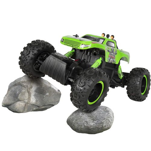  Best Choice Products Kids Rock Crawler Battery Powered Remote Control Monster Truck RC Toy w/ 4x4 Drive - Green