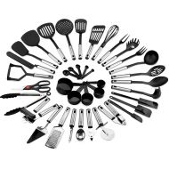 Best Choice Products 39-Piece Home Kitchen All-Purpose Stainless Steel and Nylon Cooking Baking Tool Gadget Utensil Set for Scratch-Free Dishes - Black/Silver