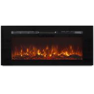 Best Choice Products 1500W 50in Heat Adjustable in-Wall Recessed Electric Fireplace Heater w/Remote Control - Black