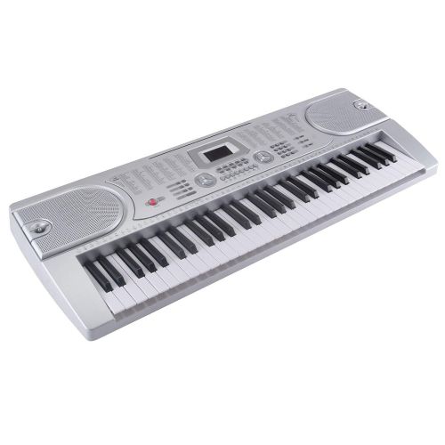  Best Direct Deals 61 Key Music Electronic Keyboard Digital Piano Organ with Microphone Silver