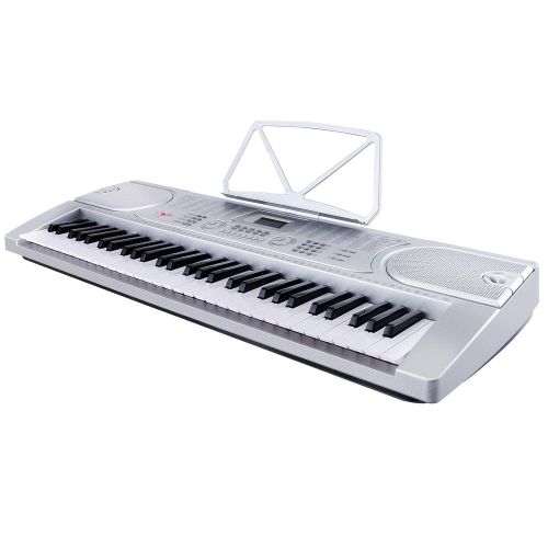  Best Direct Deals 61 Key Music Electronic Keyboard Digital Piano Organ with Microphone Silver