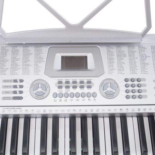  Best Direct Deals 61 Key Music Electronic Keyboard Digital Piano Organ with Microphone Silver