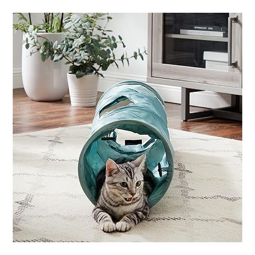  Best Friends by Sheri Ilan Oxford Cat Tunnel for Indoor Cats in Tidepool with Ball Toy, 36