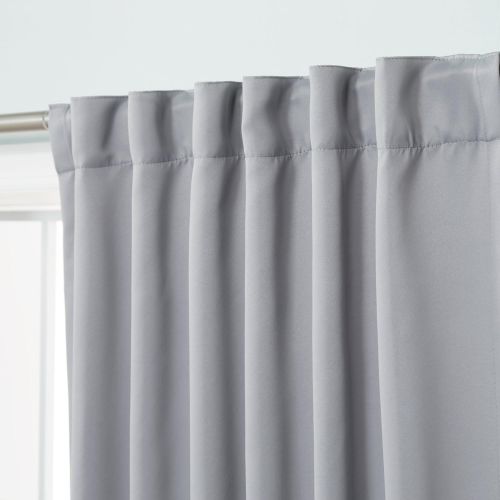  [아마존 핫딜] [아마존핫딜]Best Home Fashion Thermal Insulated Blackout Curtains - Back Tab/ Rod Pocket - Grey - 52W x 72L - (Set of 2 Panels)