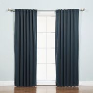 [아마존 핫딜] Best Home Fashion Basic Thermal Insulated Blackout Curtains - Back Tab/Rod Pocket - Navy - 52 W x 96 L - No Tiebacks - (Set of 2 Panels)