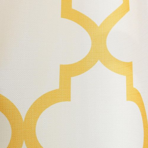  Best Home Fashion Oxford Basketweave Reverse Moroccan Print Curtains  Stainless Steel Nickel Grommet Top  Yellow  52 W x 96 L - (Set of 2 Panels)