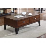 Best Master Furniture DX600 Carly Walnut with Black Iron Nail Heads Coffee Table