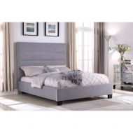 Best Master Furniture 102 Laney Simple Upholstered Platform Bed, Cal. King Grey