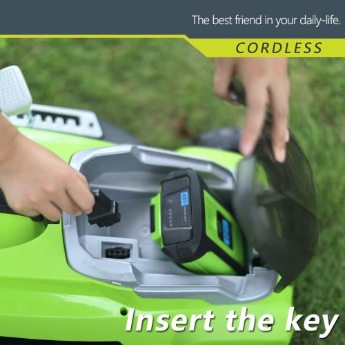  Best Partner 40V Max Lithium Cordless Lawn Mower,16-Inch,4.0AH Battery and Charger Include