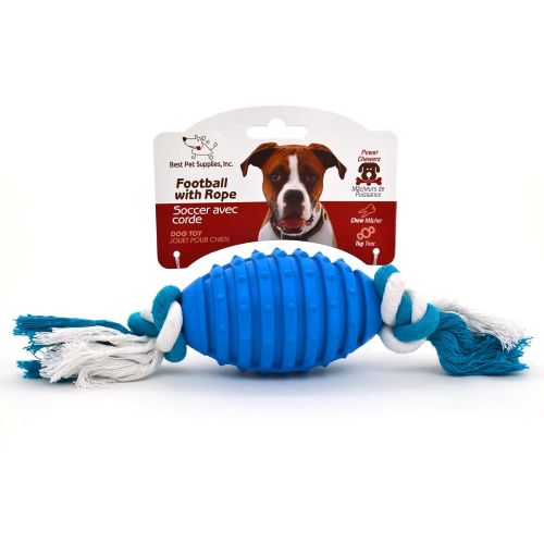  Best Pet Supplies, Inc. Best Pet Supplies Natural Rubber Dog Chew Toy - Football with Rope