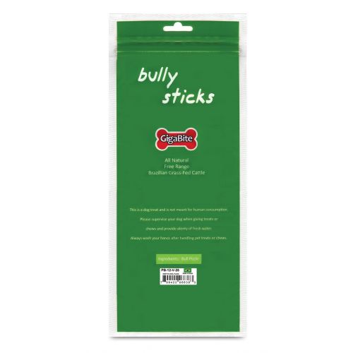  Best Pet Supplies, Inc. GigaBite 12 Inch Slim Odor-Free Bully Sticks (25 Pack)  USDA & FDA Certified All Natural, Free Range Beef Pizzle Dog Treat  by Best Pet Supplies
