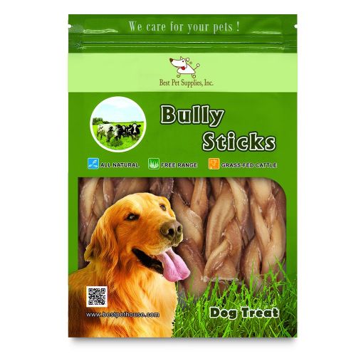  Best Pet Supplies, Inc. GigaBite Odor-Free Braided Bully Sticks - USDA & FDA Certified All Natural, Free Range Beef Pizzle Dog Treat - by Best Pet Supplies