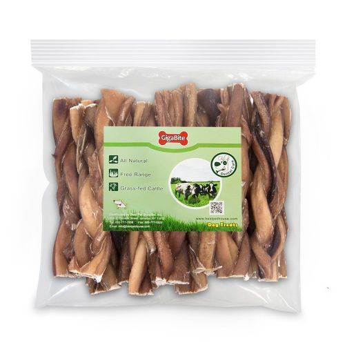  Best Pet Supplies, Inc. GigaBite Odor-Free Braided Bully Sticks - USDA & FDA Certified All Natural, Free Range Beef Pizzle Dog Treat - by Best Pet Supplies