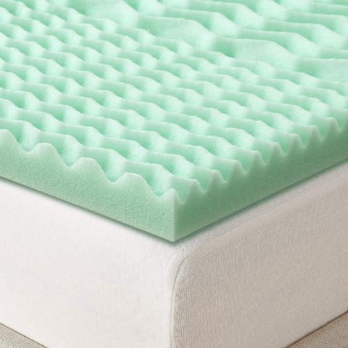  Best Price Mattress Short Queen Mattress Topper - 1.5 Inch 5-Zone Memory Foam Bed Topper Aloe Vera Infused Cooling Mattress Pad, Short Queen Size