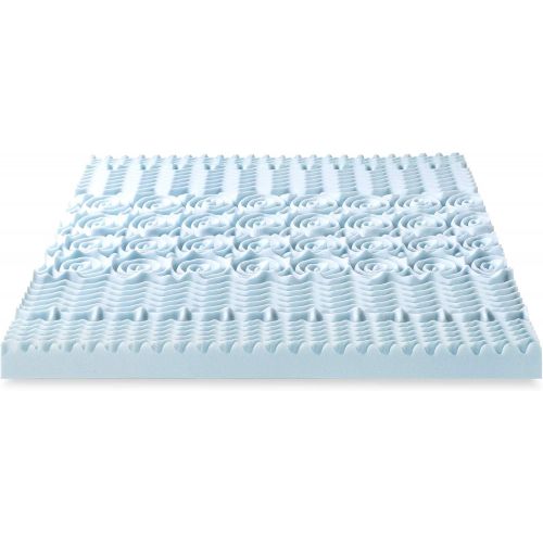  Best Price Mattress 2.5 Inch Gel Memory Foam Bed Topper with Cooling Pad, King, Blue