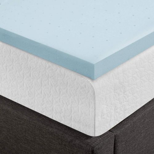  Best Price Mattress 2.5 Inch Gel Memory Foam Bed Topper with Cooling Pad, King, Blue