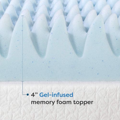  Best Price Mattress 2.5 Inch Gel Memory Foam Bed Topper with Cooling Pad, King, Blue