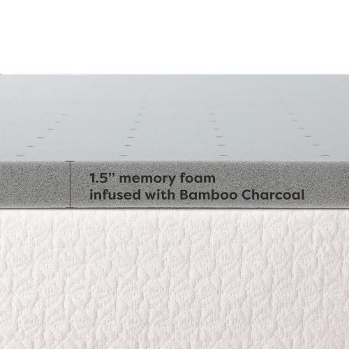  Best Price Mattress Twin Mattress Topper - 1.5 Inch Bamboo Charcoal Infused Memory Foam Bed Topper Cooling Mattress Pad, Twin Size