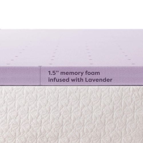  Best Price Mattress Short Queen Mattress Topper - 1.5 Inch Lavender Infused Memory Foam Bed Topper Cooling Mattress Pad RV pad, Short Queen Size