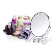 BestChoices Double Sided Tabletop Makeup Mirror 7x Magnification - Swivel Vanity Mirror with Circle Shaped Two-sided bathroom - Chrome Finish