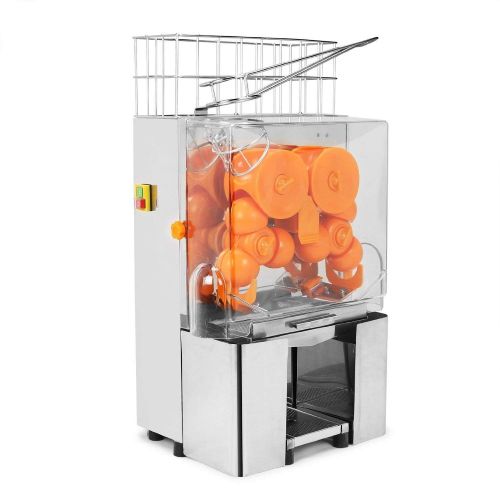  BestEquip Orange Juicer Commercial Auto Feed Orange Juicer Squeezer 120W Orange Juice Machine Squeeze 20-22 Oranges per Mins Stainless Steel Case