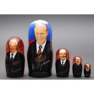 BestGiftIdeas Russian politicians leaders Putin, Eltsyn, Gorbachev, Stalin, Lenin Matryoshka nesting doll 5 pc Free Shipping plus free gift!