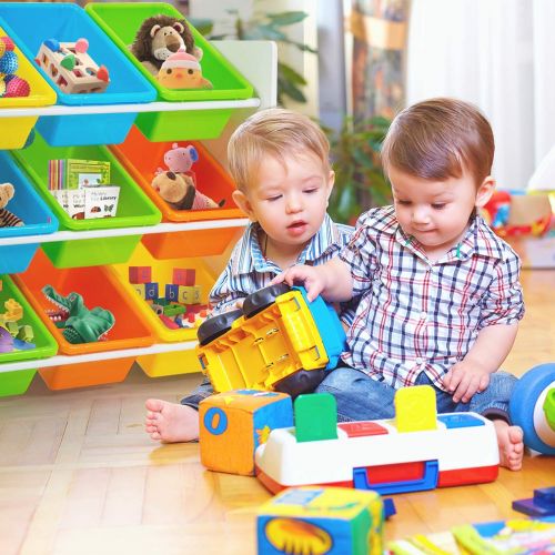 BestMassage Kids Toy Storage Organizer with Plastic Bins, Storage Box Shelf Drawer