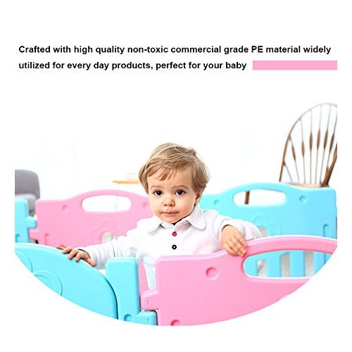  BestMassage Baby Playpen Kids 8 Panel Safety Play Center Yard Home Indoor Outdoor Pen