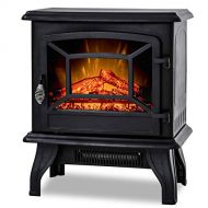 BestMassage Electric Fireplace Heater Stove Portable Space Heater Freestanding Fireplace for Home Office with Realistic Log Flame Effect 1500W CSA Approved Safety 20 Wx17 Hx10 D,Bl