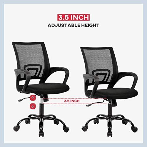  BestOffice Office Chair Ergonomic Desk Chair Mesh Computer Chair Lumbar Support Modern Executive Adjustable Stool Rolling Swivel Chair for Back Pain, Black