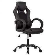 BestOffice Back Racing Car Style Bucket Seat Office Desk Chair Gaming Chair (Black)