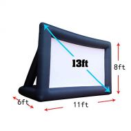 BestParty 13ft Inflatable Projector Movie Screen-Portable Lightweight & Fully Equipped- Great for Outdoor Indoor Backyard Pool(Navy Blue)