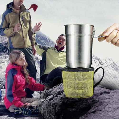  Bestargot Insulated Cup Carrier for Camping Pot, Titanium Mug Insulation Bag, Effective Insulation & Prevent Burns Travel Companion