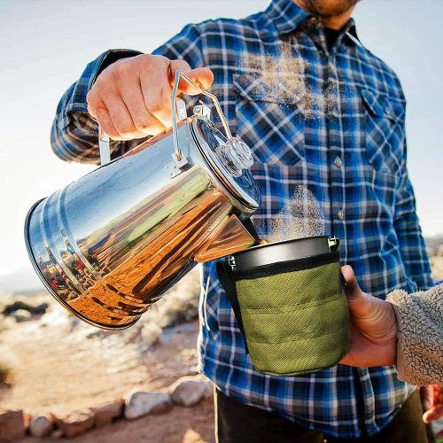  Bestargot Insulated Cup Carrier for Camping Pot, Titanium Mug Insulation Bag, Effective Insulation & Prevent Burns Travel Companion