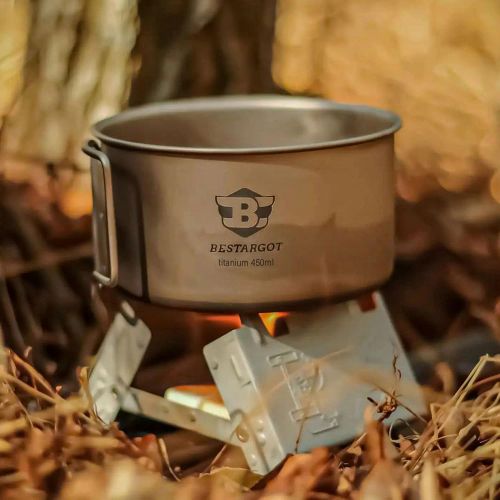  Bestargot Camping Titanium French Press, Outdoor Coffee Maker 750ml Cup, Camp Cooking Pot, Multi-Functional Travel Mate, Capacity 25 Fl Oz, Light, Portable, Applicable Gas and Wood