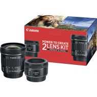 Bestbuy Canon - EF 50mm f/1.8 STM Standard Lens and EF-S 10-18mm F4.5-5.6 IS STM Ultra-Wide Zoom Lens Kit - black