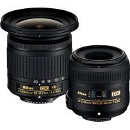 Bestbuy Nikon - AF-P DX NIKKOR 10-20mm f4.5-5.6G VR Wide-Angle Zoom Lens and AF-S DX Micro NIKKOR 40mm f2.8G Macro Lens for Nikon DSLR - Black