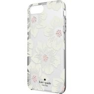 Bestbuy kate spade new york - Protective Hardshell Case for Apple iPhone 8 Plus - Cream with Stones/Hollyhock Floral Clear