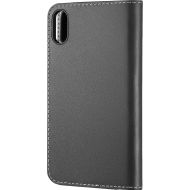 Bestbuy Platinum - Genuine American Leather Folio Case for Apple iPhone X and XS - Charcoal