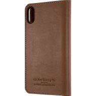 Bestbuy Platinum - Genuine American Leather Folio Case for Apple iPhone X and XS - Bourbon