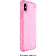 Bestbuy Speck - Presidio Clear + Glitter Case for Apple iPhone X and XS - Clear/glitter/bella pink