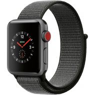 Bestbuy Apple - Apple Watch Series 3 (GPS + Cellular) 38mm Space Gray Aluminum Case with Dark Olive Sport Loop - Space Gray Aluminum (AT&T)
