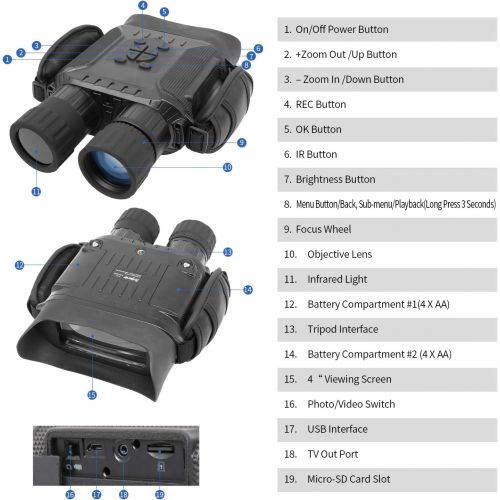  [아마존베스트]Bestguarder HD Digital Night Vision Binoculars