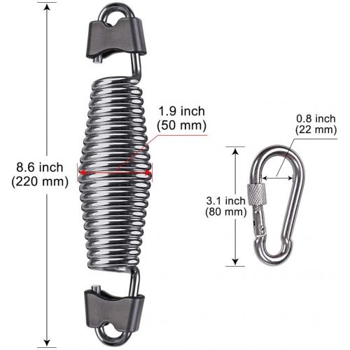  Besthouse Hangesessel Schwingfeder mit Sicherungsseil Und 2 Karabiner fuer Hangesessel & Hangestuehle, Stahlfeder Fuer sanftes, sicheres Schwingen und Drehenvon Hangestuhl, bis 136 kg