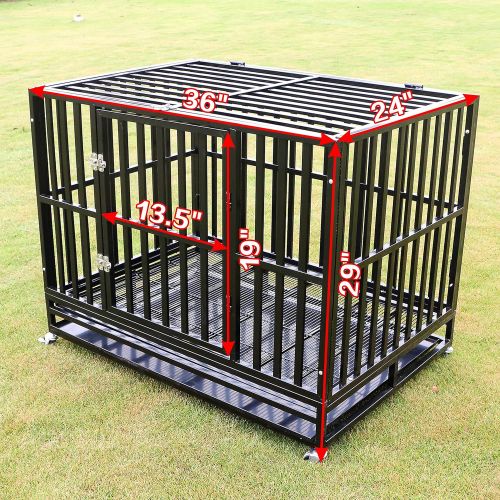  Bestmart INC Heavy Duty Dog Cage Square Tube Crate Kennel Metal Pet Playpen Portable w/Tray New