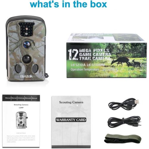  Bestok Trail Game Camera 1080P 12MP Hunting Wildlife Deer Cam Motion Activated Night Vision Full HD 2.4 LCD Display Waterproof IP65 for Wildlife Monitoring Outdoor Activities and H