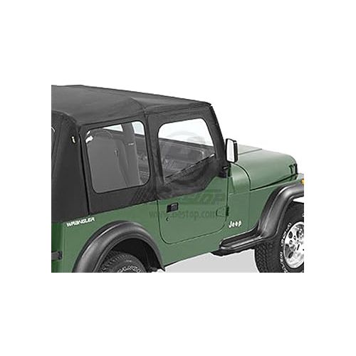  Bestop 53120-15 Black Denim Fabric Replacement Upper Door Skin Set for 88-95 Wrangler YJ