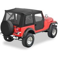 Bestop 51597-15 Black Denim Supertop Classic Replacement Soft Top with Clear Windows- 2-pc. Full doors- 1976-1983 Jeep CJ5